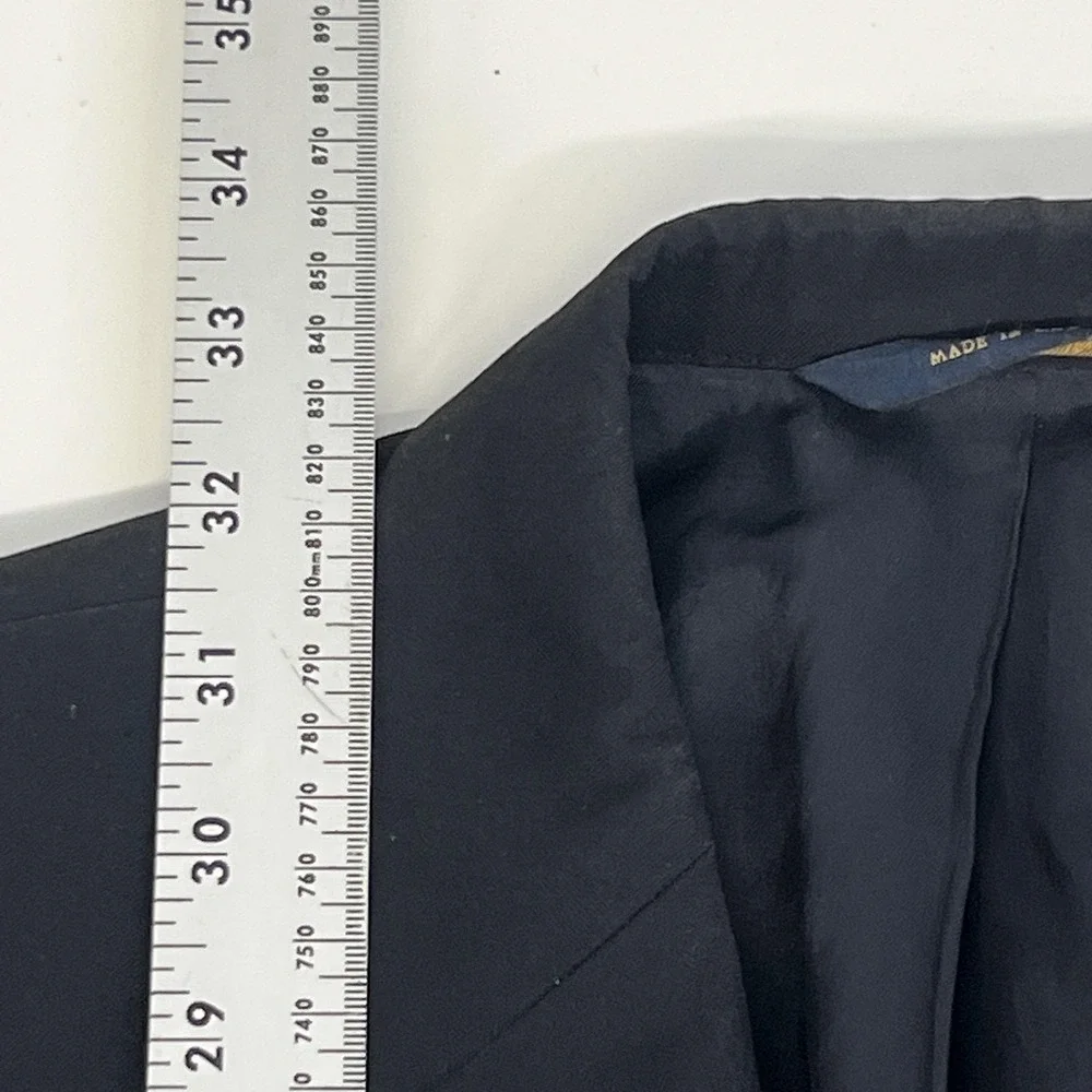 Brooks Brothers Blazer Mens 45R Black Wool 1818 Madison Loro Piana Gold‎ Buttons